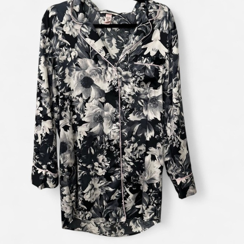 Victoria's Secret Black and White Floral Nightgown